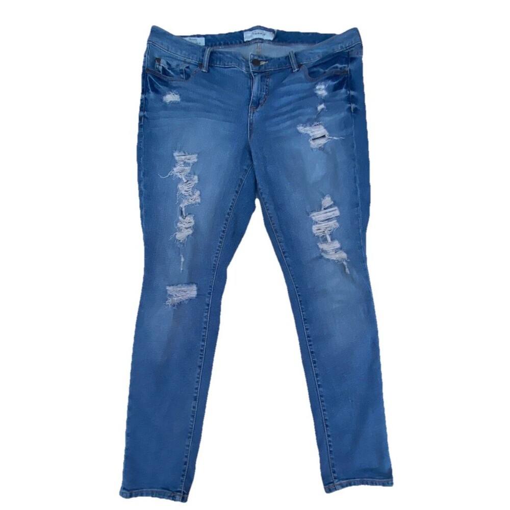 Torrid Women’s Skinny Jeans Size 16 Distressed Stretch Light Wash Denim